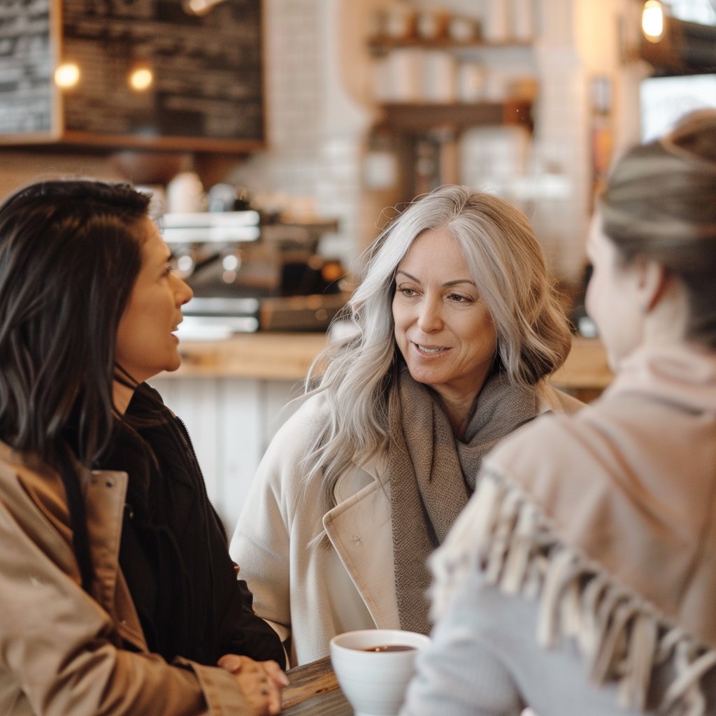 women at a coffee shop
